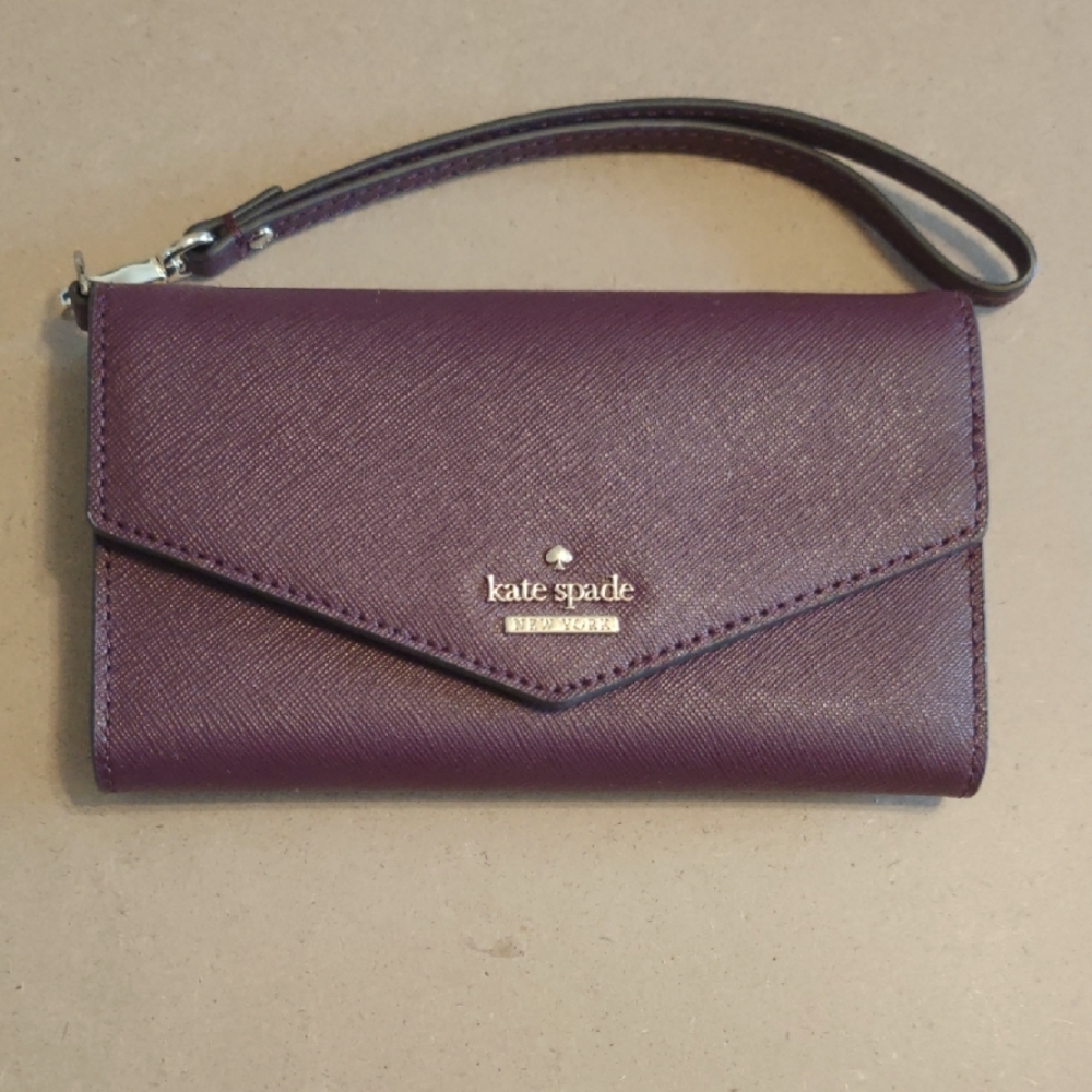 Kate Spade Cellphone Wallet Dark Burgundy